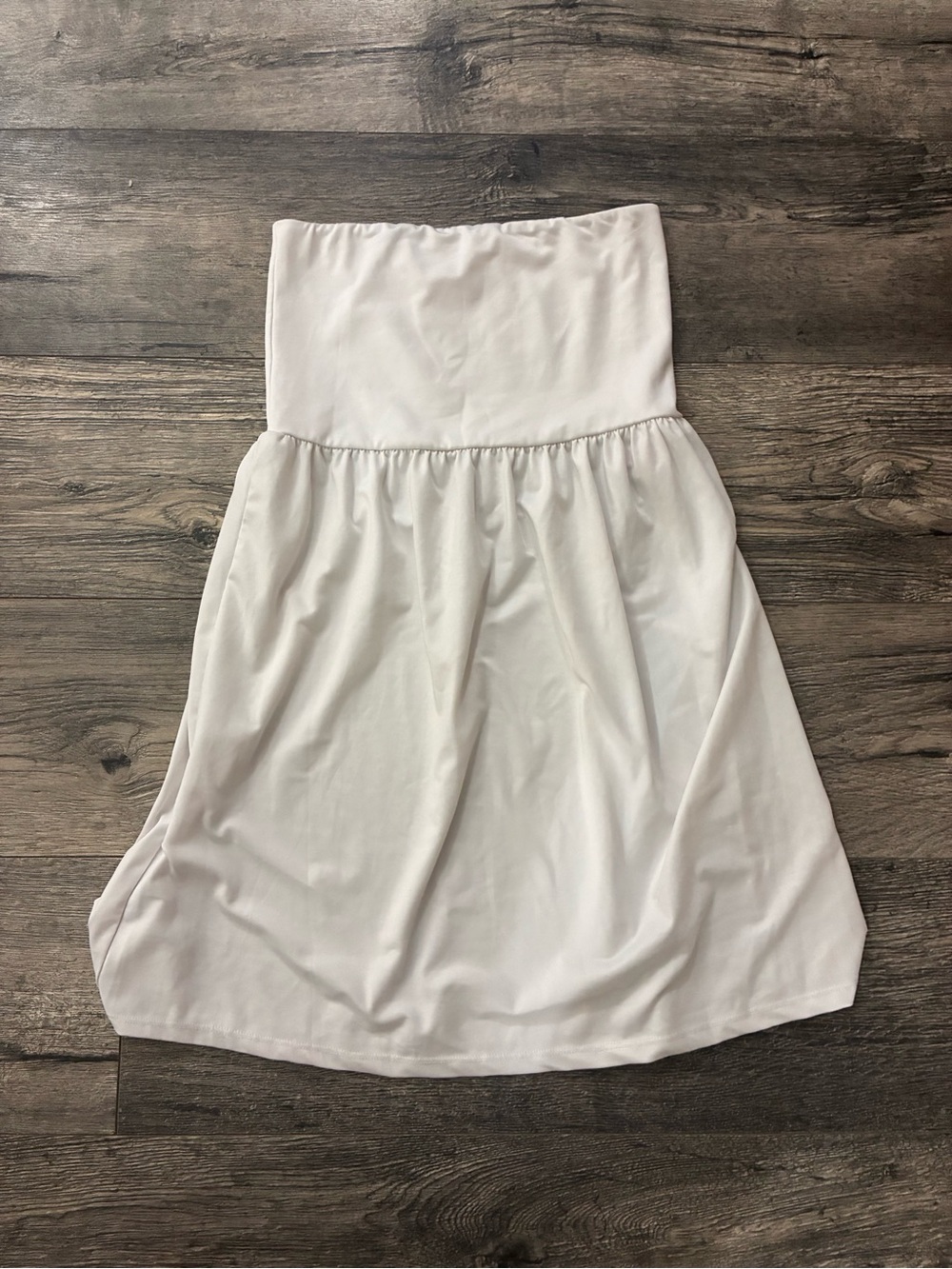OP White Strapless Circle Skirt